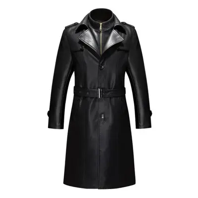 (black, XXL) Autumn And Winter Haining Genuine Leather Coat Sheepskin Leather Windbreaker Middle