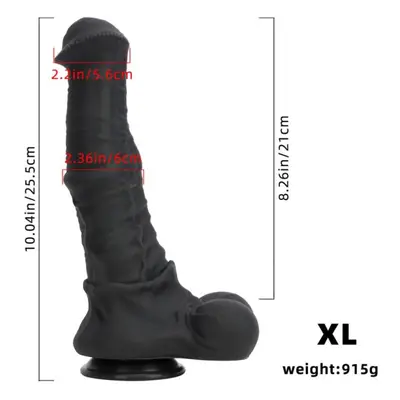 (black, XL) Black Size Golden Horse Dildo Male And Female Silicone Soft Oversized Anal Plugs Ana