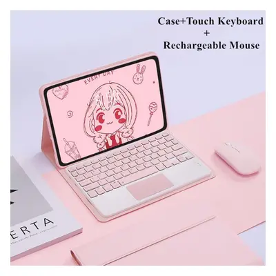 (pink, xiaomi pad 5pro 12.4inch) Bluetooth Keyboard Leather Case For Xiaomi Pad 6 Pro Redmi Pad 