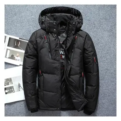 (black, XXXL) Winter Thickn Men Down Coats Snow Parkas Detachable Warm Down Jackets Outerwear