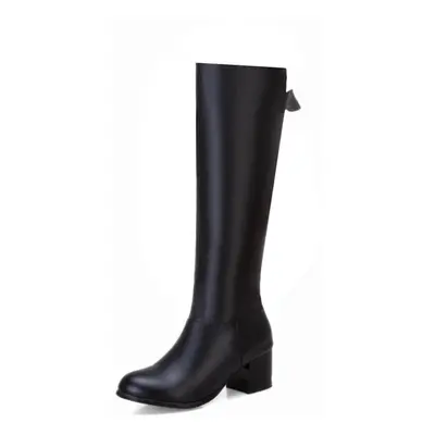 (black, 49) Women&apos;s High-heeled Boots With Versatile Temperament And Thick Heels. New Autum