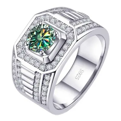 (blue,green, 9) Bagueringen Carat D Color Real Moissanite Diamond Rings Sterling Silver Jewelry 