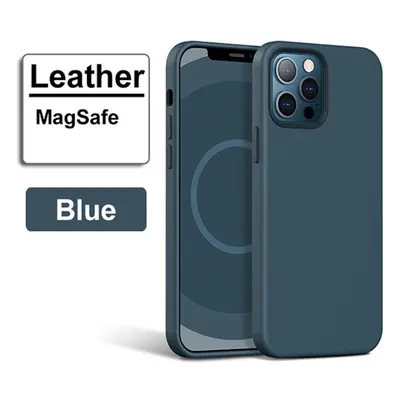 (blue, iPhone pro) Luxury Leather Case For Apple Iphone 15 Pro Max 12 13pro Iphone14 Magsafe Cas