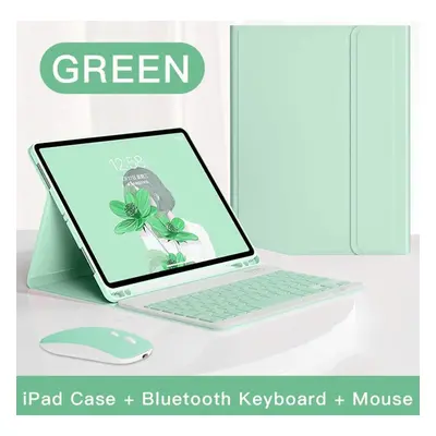 (green, 8 9th 10.2) Tablet Leather For Ipad Case Pro Air4/5th Bluetooth Keyboard Case For Ipad 9