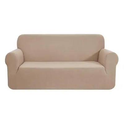 (khaki, Seater) Thick Elastic Sofa Cover Slipcover For Living Room Stretch Polar Fleece Armchair