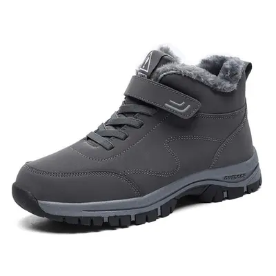 (grey, 43) Women&apos;s Ankle Boots Waterproof Warm Snow Boots Women Non-slip Plush Hiking Shoes