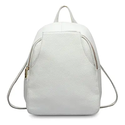 (white) Zency Charm Women Backpack 100% Genuine Leather Anti-theft Button Elegant Female Travel 