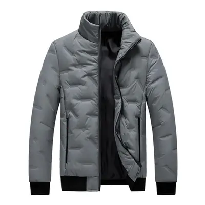 (grey, M) Plus Size 8xl Men&apos;s Cotton Jacket Winter Korean Short Thick Warm Cotton-padded Ja