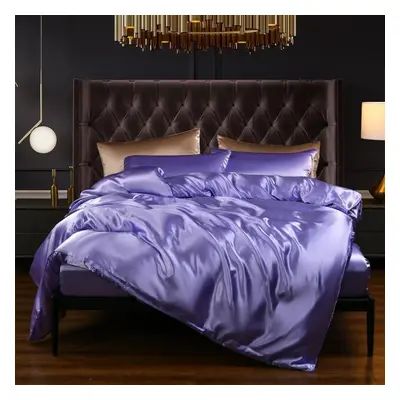 (light purple, 150*200cm) Colors Luxury Imitation Silk Bedding Set Pcs/ Set Duvet Cover & Pillow