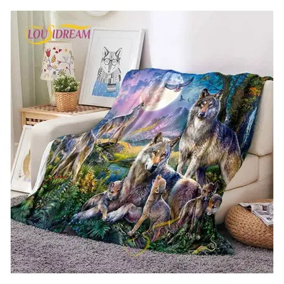 (as the picture, 150x200cm) Forest Animal Flannel Warm Cozy Lightweight Warm Forest King Tiger A