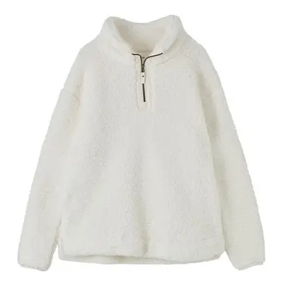 (14, Coconut) LightHouse Women's Bay Fleece - Ladies' Half-Zip Funnel Neck Sweatshirt