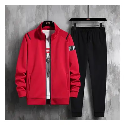 (red, XXXL) -color Casual Loose Fit Suit Large Sports Suit Sweater +pants Two -piece Set -8xl