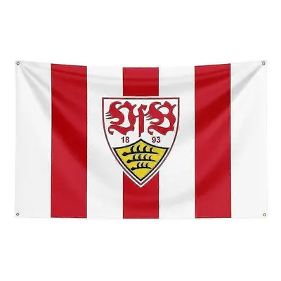 (150 x 240cm, D) Born Pretty 3x5 Vfb Stuttgart Flag Polyester Printed Racing Sport Banner For De