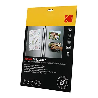 | Magnetic Laminating Pouches | Pack of Assorted Sizes | PK 10, 3pcs x A4, 4pcs 6" x 4", 3pcs 5"