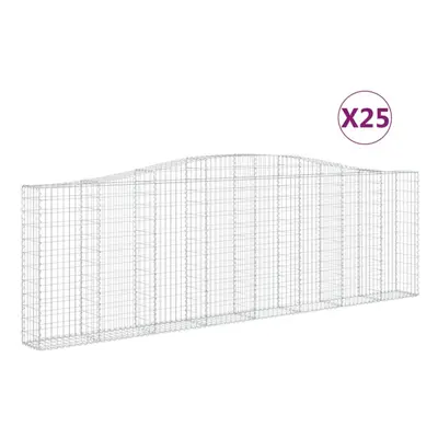 (25 pcs, x x 120/140 cm) vidaXL Arched Gabion Basket Stone Basket Gabion Retaining Wall Galvanis