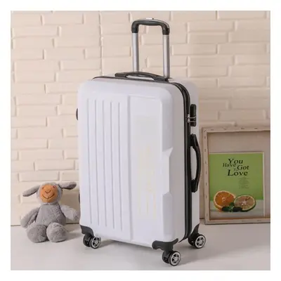 (white, 36*24*57cm) Luggage Suitcase Trolley Case Travel Bag Rolling Wheel Carry-on Boarding Men