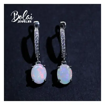 (multicolor, M) Good Quality Gemstone Natural Opal Cut Earrings Fashion Design Women&apos;s Fine