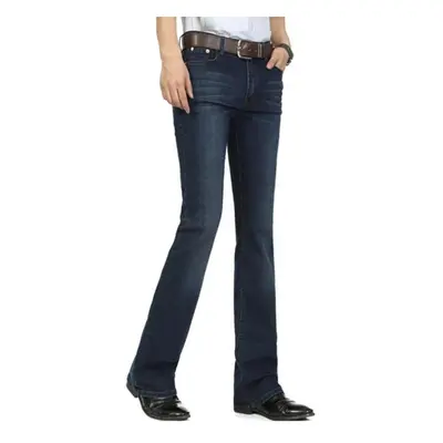 (dark blue, 38) Mens Denim Bootcut Pants 70s Western Cowboy Bell Bottoms Flared Jeans Trousers C