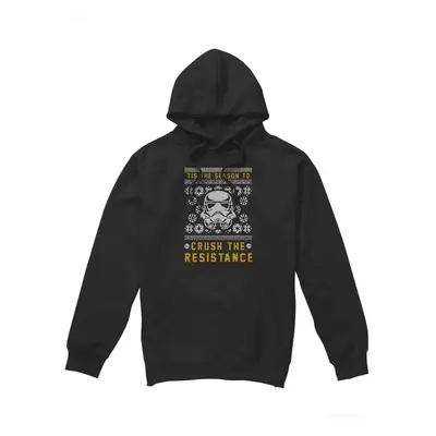 (M, Black) Star Wars Mens Crush The Resistance This Christmas Hoodie