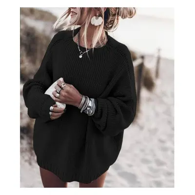 (black, L) Sweaters For Women Jumpers Korean Knitwear Long Sleeve Large Knitted Sweater Pullover