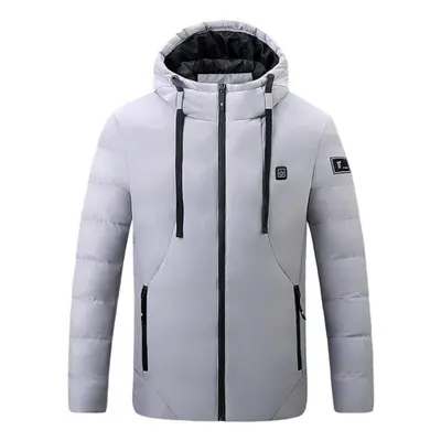 (white, 2XL) Men Women Electric Heated Jacket Heating Waistcoat Usb Thermal Warm Cloth Feather P