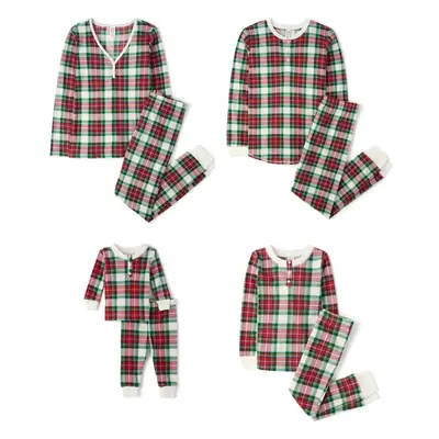 The Children's Place Baby Men's Family Matching Thermal Pajamas Sets Red Tartan Plaid X-Large Ad