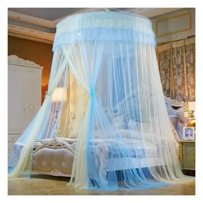 (yellow,blue, 2.2m (7.2 feet) bed) Elgant Canopy Mosquito Net Hanging Bed Curtain Encryption Ins