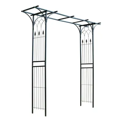 Metal Fleur de Lys Garden Arbour Style Arch with Ground Spikes