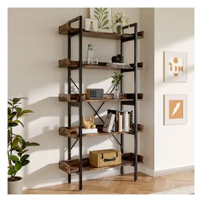 5 Tier Industrial Shelving Unit Bookcase Display Shelf