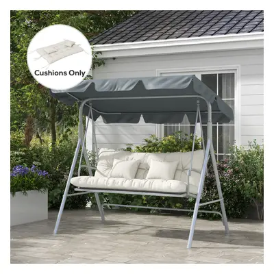 Outsunny Outdoor Back and Seat Cushion with Pillows, NO SWING, White