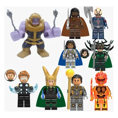 (9Pcs Set) 9PCS Avengers Thor Loki Thanos Minifigures Toys Fit Lego