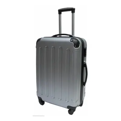 (Silver, Medium) Hampton & Stewart Spinner wheel HardShell Suitcase