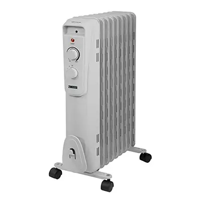 2000W/2KW Oil Filled Radiator, Fin Portable Electric Heater - White, Adjustable Thermostat with 