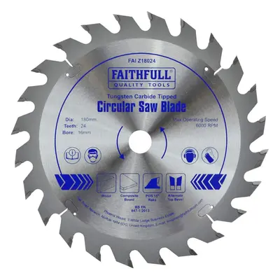 Faithfull FAIZ18024 TCT Circular Saw Blade mm x mm Bore x Teeth