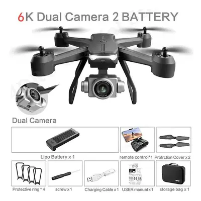 (two Battery) New V14 Drone With Wide Angle Hd 6k 1080p Wifi Fpv Drone Dual Camera 1080p Wifi Fp