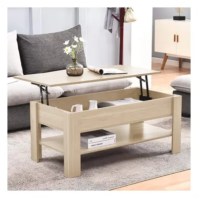 (Oak Lift Up Coffee Table) Wooden Coffee Table With Storage Lift Top Up Drawer Living Room Furni