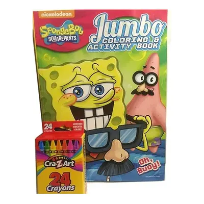 Spongebob 2pc Jumbo Coloring & Activity Book and Crayons