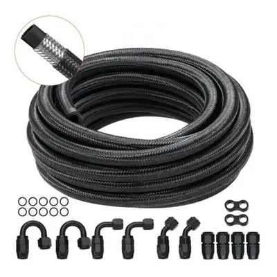 Vevor QCYYRYRGNLBZSYIKSV0 ft. 6AN Fuel Hose Line Kit with 0.34 in. Nylon Stainless Steel Braided