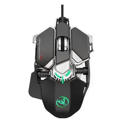 Wired Mouse RGB Backlight 9-key Macro Programming 6400DPI Black Gaming Mice Mechanical Macros De