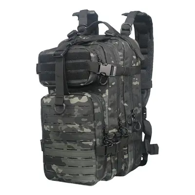 (F-Black Multicam) Men Army Military Tactical Backpack 1000D Polyester 30L 3P Softback Outdoor W