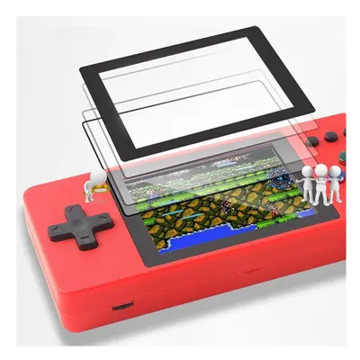 (Red, Single mode) Built-in Games inch LCD Screen Retro Handheld Video Game Console Pocket Game 