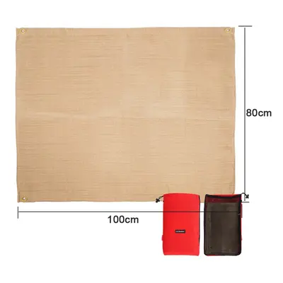 (100x80cm) Camping Fireproof Cloth Flame Retardant Insulation Mat Blanket Glass Coated Heat Insu