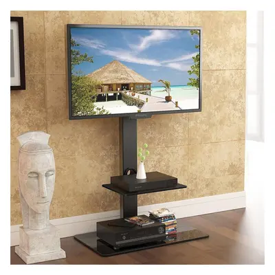 Swivel TV Floor Stand with Cable Mount Component Shelf fit