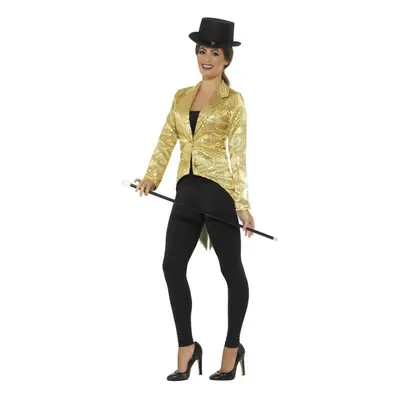 (L, Gold) Smiffys Womens/Ladies Sequins Costume Tailcoat