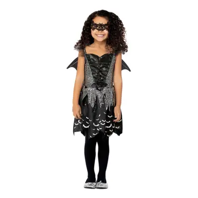 (4-6 Years, Black/Silver) Smiffys Girls Dark Bat Fairy Costume