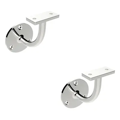 2x Handrail Bannister Bracket Wall Support 62mm Projectoin Polished Steel