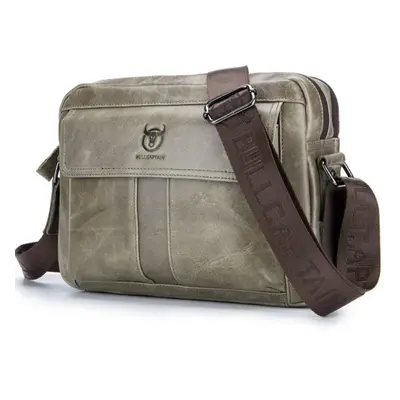 (beige) Men Briefcase Leather Laptop Bag Inch Genuine Leather Shoulder Crossbody Bags