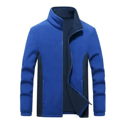 (light blue, XXXXL) Mens Plus Size Softshell Fleece Jackets Male Warm Sweatshirts Thermal Coats 