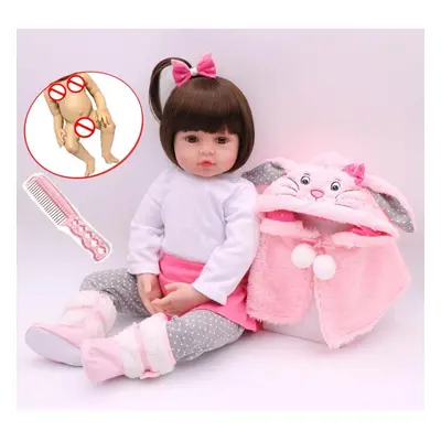 (tan, 48cm, Full Body Silicone) Bzdoll Lifelike Cm Full Silicone Soft Body Girl Boy Reborn Baby 