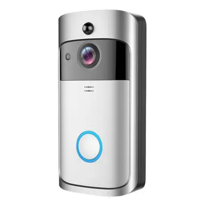 (silver) Wireless Video Doorbell 720p Visual Real Time Intercom Wi-fi Video Bell Pir Detection N